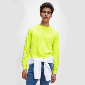 Calvin Klein pánská neonově žlutá mikina - XL (ZAA)
